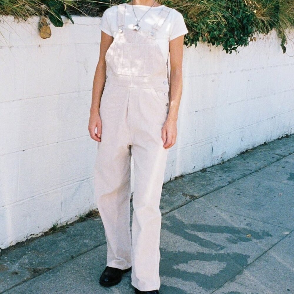 Lisa Says Gah Pale Pink Corduroy Overalls s